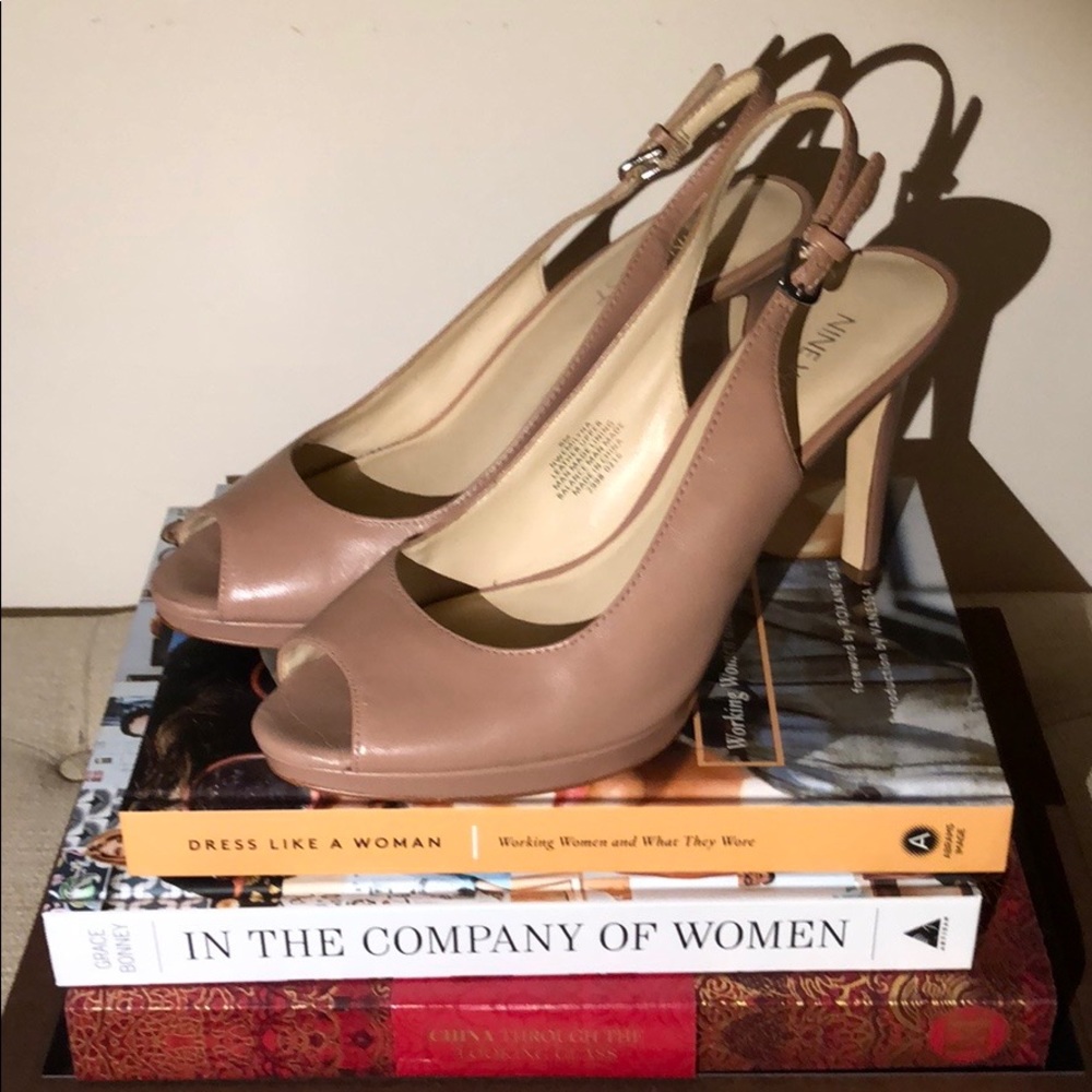 Nine West Nude Slingback Heels